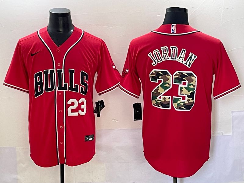 Men 2025 Chicago Bulls #23 Jordan Camo Red Joint Name Nike NBA Jersey style 4